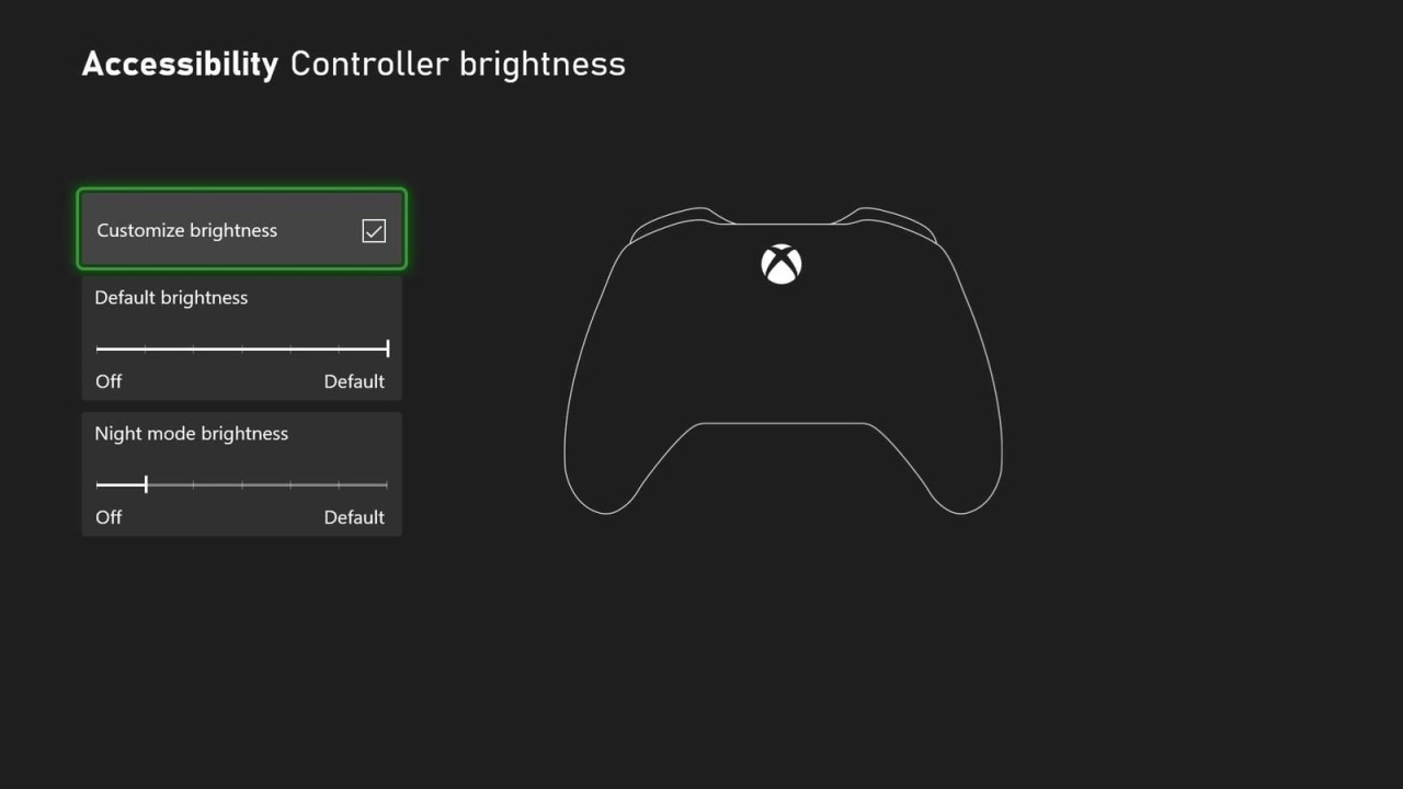 Xbox Series X night mode led controller brightness