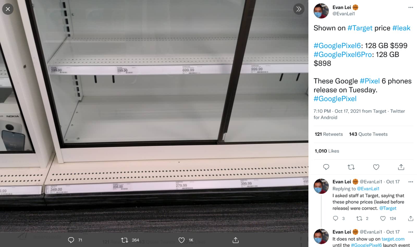 Evan Lei noticed price tags on empty shelves at Target